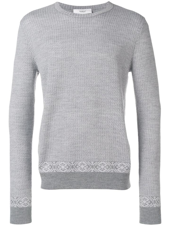 Pringle Of Scotland Fair Isle Patch Sweater - Grey