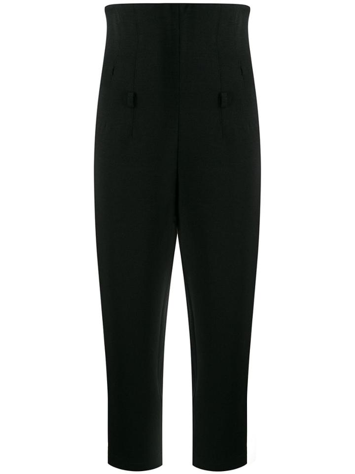 Comme Des Garçons Pre-owned 1989 High Rise Cropped Trousers - Black