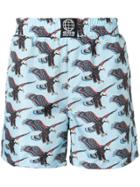 Sss World Corp Eagle Print Quick-dry Swim Short - Blue