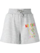 Moschino - Logo Print Shorts - Women - Polyester/viscose - 38, Grey, Polyester/viscose
