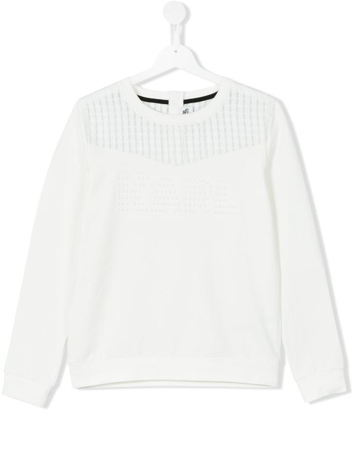 Karl Lagerfeld Kids - Textured Crewneck Jumper - Kids - Cotton/polyester/spandex/elastane - 16 Yrs, White