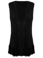 Andrea Bogosian Knit Vest, Women's, Size: Medium, Black, Viscose
