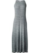Astraet Ribbed Fitted Sleeveless Maxi Dress, Women's, Grey, Cotton