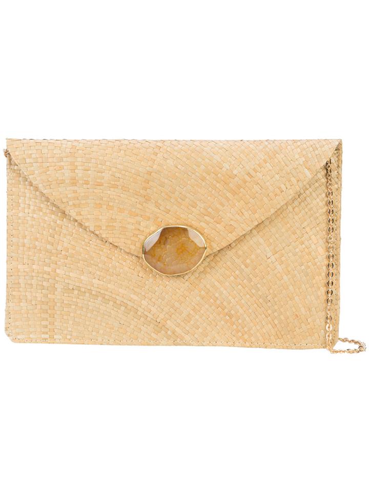 Kayu Chain Strap Envelope Clutch Bag - Brown