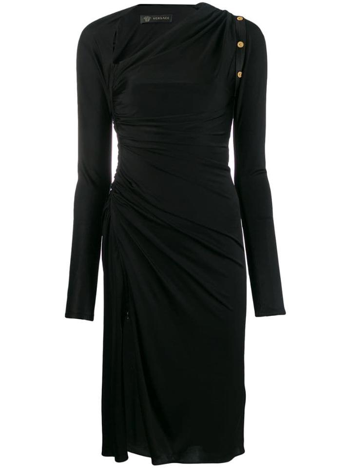 Versace Draped Midi Dress - Black