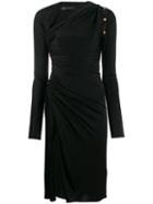 Versace Draped Midi Dress - Black