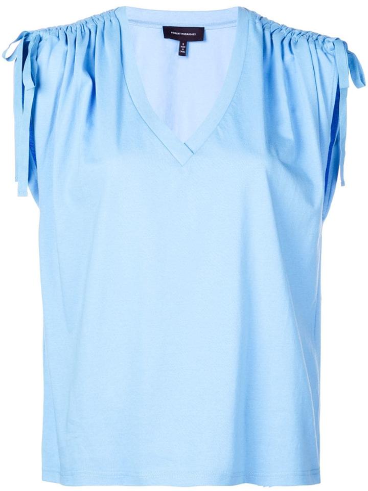 Robert Rodriguez Ruched Shoulder Tank Top - Blue