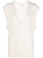 Chloé V-neck Loose Knitted Top - Neutrals