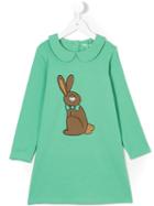 Mini Rodini - Rabbit Print Dress - Kids - Organic Cotton/spandex/elastane - 5 Yrs, Green