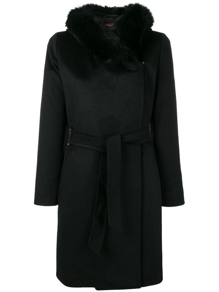 Max Mara Studio Fitted Belt Coat - Black
