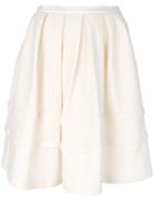 Ermanno Scervino Embossed Stripes Full Skirt - Nude & Neutrals