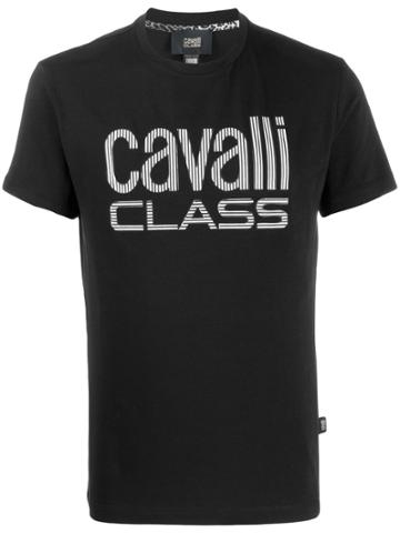 Cavalli Class Embroidered Logo T-shirt - Black