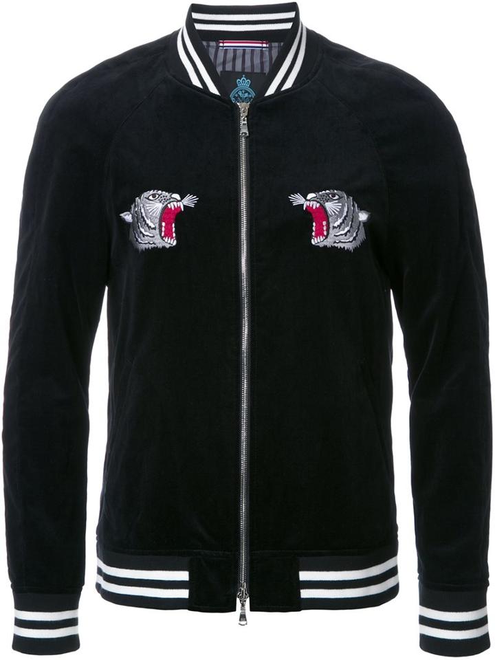 Guild Prime Embroidered Back Bomber Jacket, Men's, Size: 3, Black, Cotton