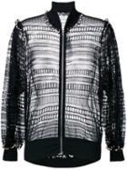 Alexander Mcqueen Macramé Bomber Jacket, Women's, Size: 44, Black, Silk/cotton/polyamide