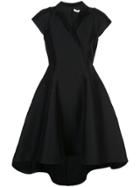 Halston Heritage Satin Wrap Dress - Black