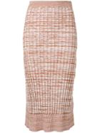 Jil Sander Navy Knitted Midi Skirt - Neutrals