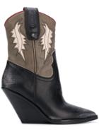 Diesel Pointed Wedge Cowboy Boots - Black