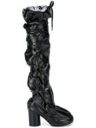Maison Margiela Ruffled Knee-high Boots - Black
