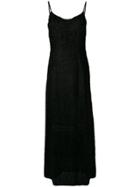 Ultràchic Fil Coupé Slip Dress - Black