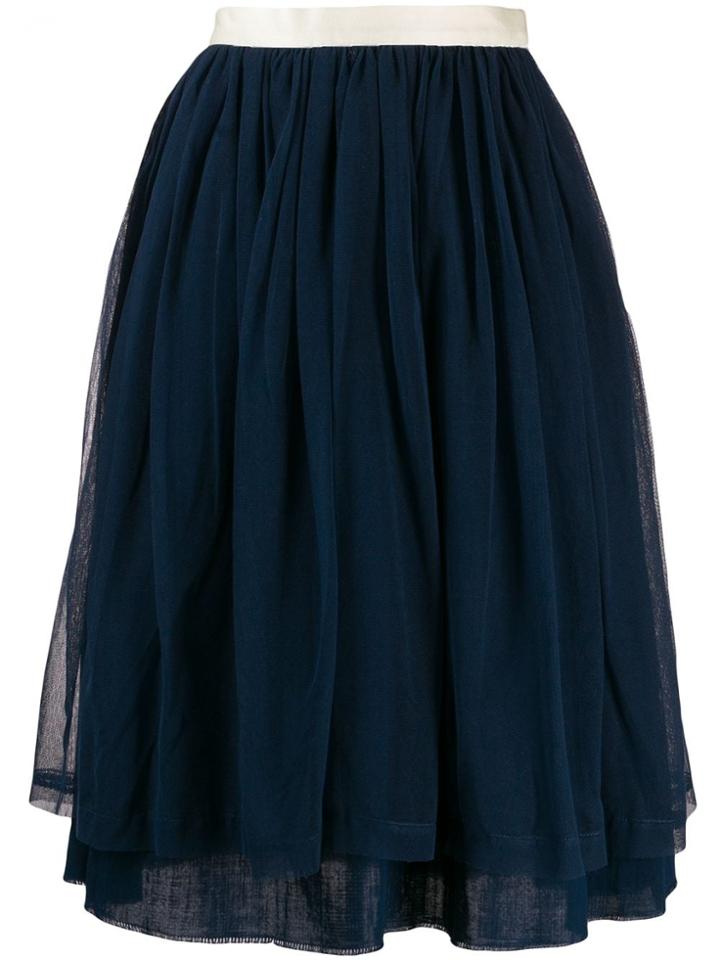Undercover Pleated Layered Skirt - Blue