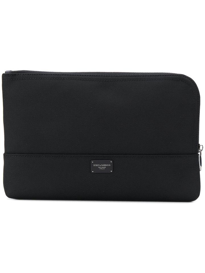Dolce & Gabbana - Zip Clutch - Men - Cotton/polyamide - One Size, Black, Cotton/polyamide