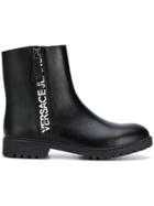 Versace Jeans Branded Ankle Boots - Black