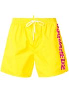 Dsquared2 Logo Print Swim Shorts - Yellow