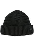 Maison Michel Ribbed Beanie Hat, Women's, Black, Cotton