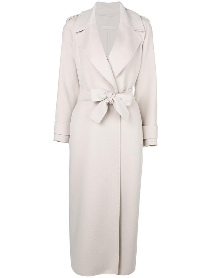 's Max Mara Belted Long Coat - Nude & Neutrals