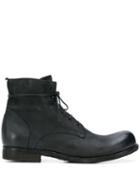 Officine Creative Distressed Lace-up Ankle Boots - Black