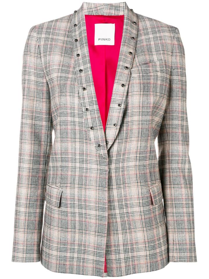 Pinko Prince Of Wales Check Blazer - Nude & Neutrals