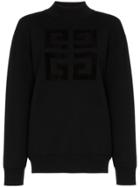 Givenchy Logo Print Wool Blend Sweater - Black