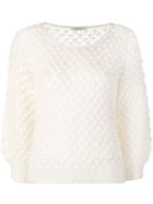 Mes Demoiselles Perforated Knit Jumper - White
