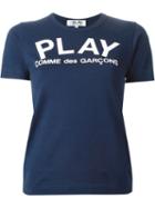 Comme Des Garçons Play Logo Print T-shirt, Women's, Size: Medium, Blue, Cotton