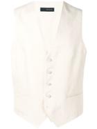 Tagliatore Fitted Waistcoat - White