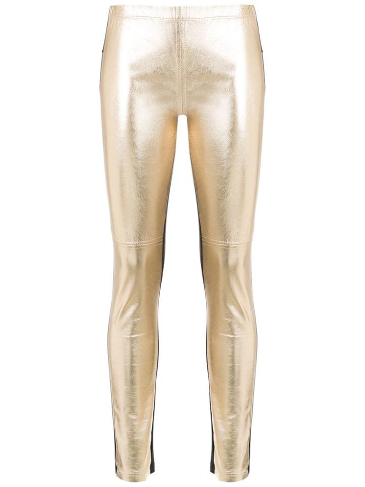 Andrea Bogosian Bicolour Leather Trousers - Yellow