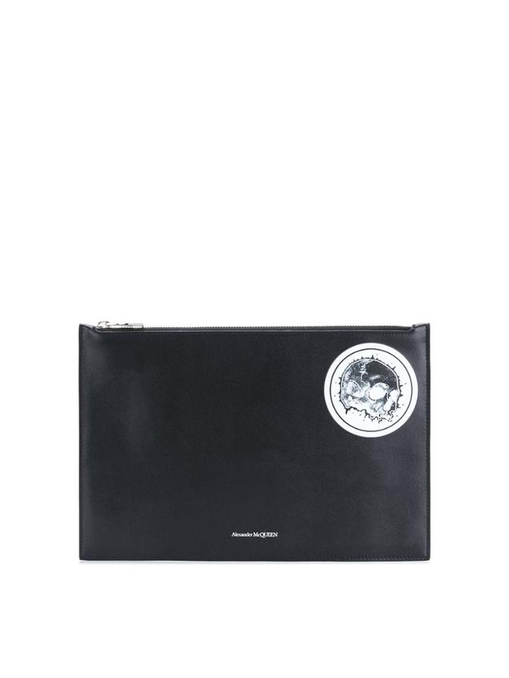 Alexander Mcqueen Skull Print Pouch - Black