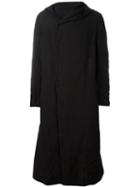 Ziggy Chen Oversized Double Breasted Coat, Men's, Size: 50, Black, Linen/flax/silk/cotton