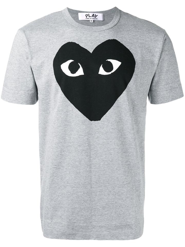 Comme Des Garçons Play Heart Print T-shirt - Grey
