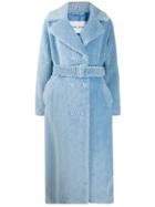 Stand Studio Double-breasted Belted Coat - Blue