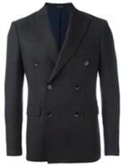 Dinner Double Breasted Blazer, Men's, Size: 48, Grey, Cupro/virgin Wool