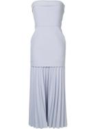 Dion Lee Crepe Pleated Strapless Dress - Pink & Purple