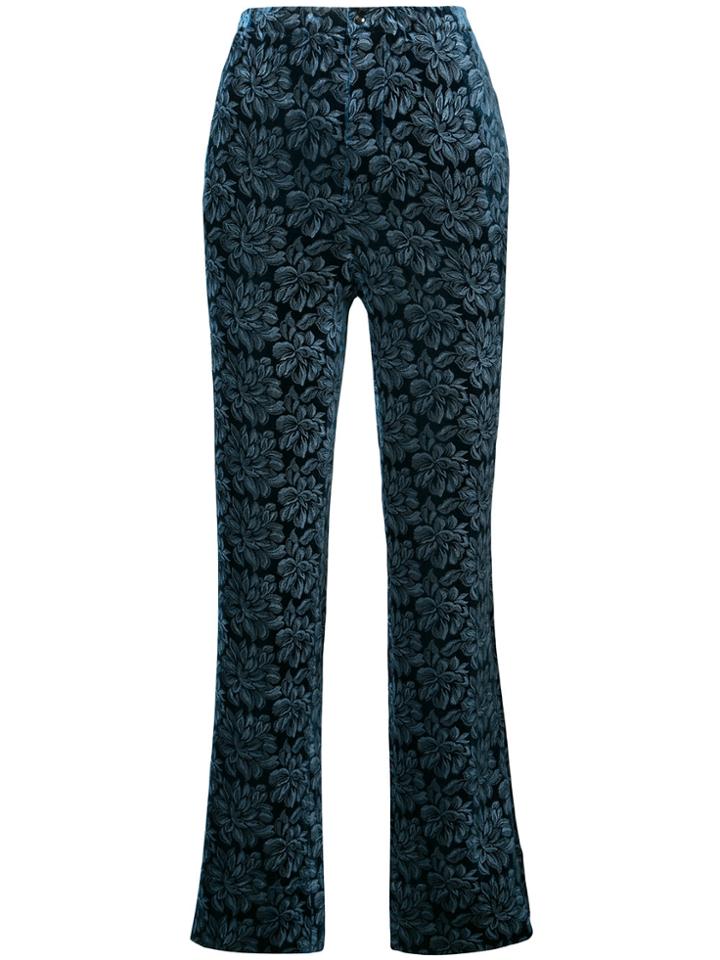 Maison Margiela Floral Embroidered Trousers - Blue