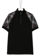 Burberry Kids Teen Vintage Check Zip-front Polo Shirt - Black