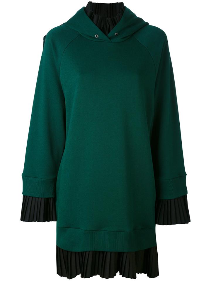 Mm6 Maison Margiela Pleated Trim Sweater Dress - Green
