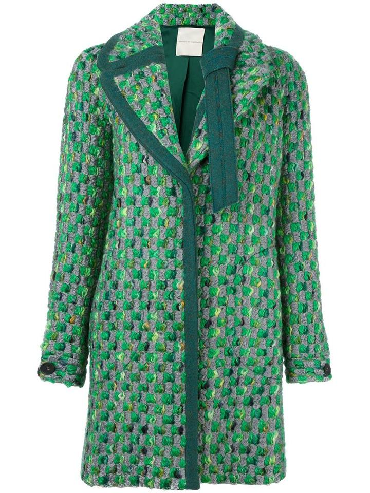 Marco De Vincenzo Tweed Coat, Women's, Size: 38, Green, Cotton/viscose/virgin Wool