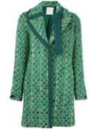 Marco De Vincenzo Tweed Coat, Women's, Size: 38, Green, Cotton/viscose/virgin Wool