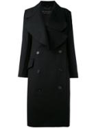 Burberry - Double-breasted Coat - Women - Wool - 6, Black, Wool