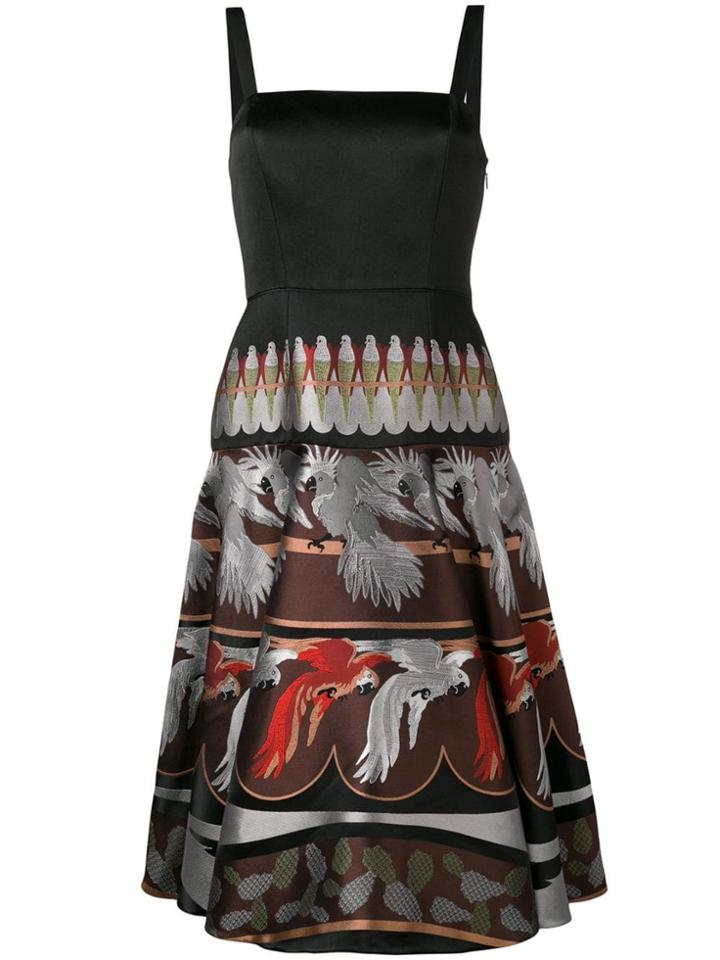 Fendi Embroidered Parrot Dress - Black