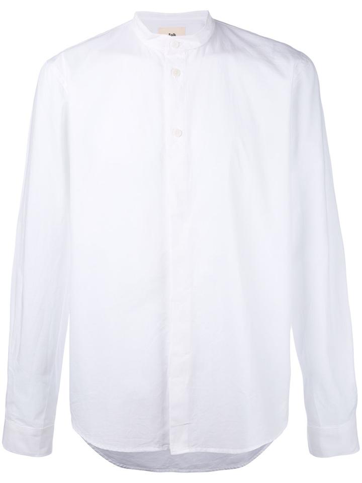 Folk - Grandad Collar Shirt - Men - Cotton - 2, White, Cotton